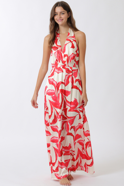 BACK NECK TIE HAULTER JUMPSUIT