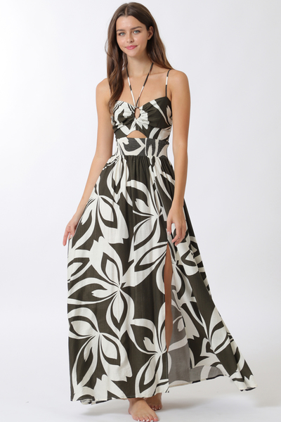 BACK TIE BAND MAXI DRESS