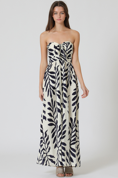 TUBE TIE FRONT CHEST SMOCKED BACK TOP JUMPSUIT