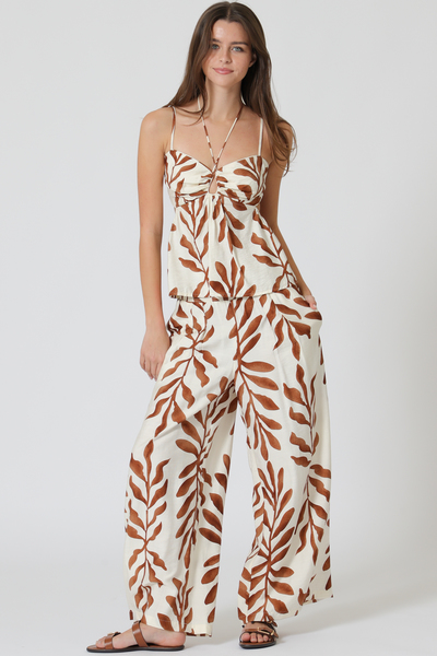 THIN ADJUSTABLE STRAP TOP & LONG PANTS SET