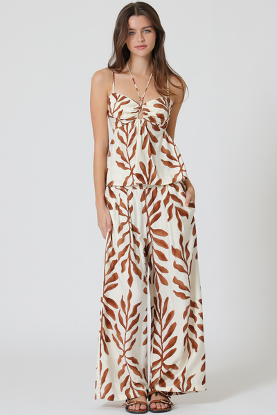 THIN ADJUSTABLE STRAP TOP & LONG PANTS SET