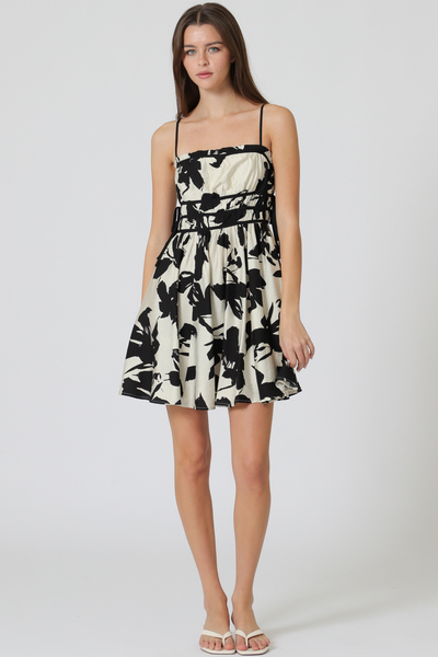 CONT. STRAPPING WAIST DETAIL MINI DRESS