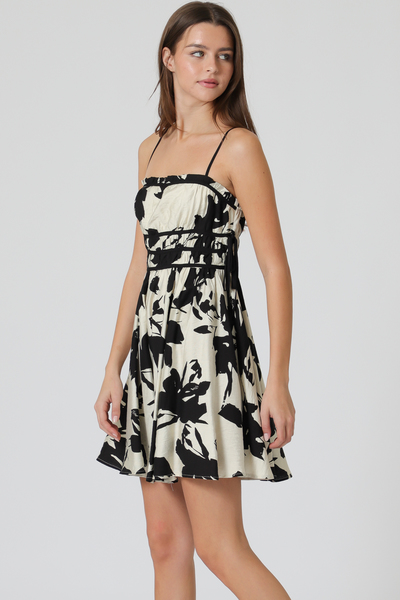 CONT. STRAPPING WAIST DETAIL MINI DRESS