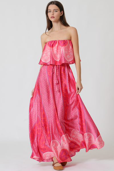 RUFFLE TUBE MAXI SUN DRESS