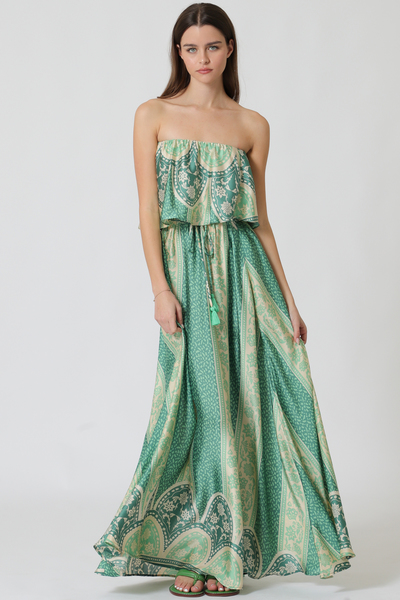 RUFFLE TUBE MAXI DRESS