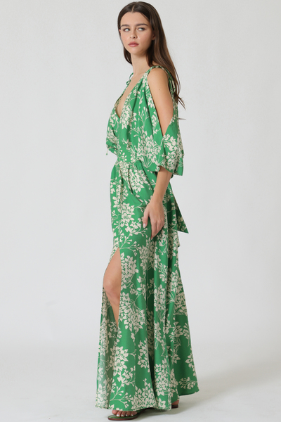 COLD SHOULDER KIMONO DRESS