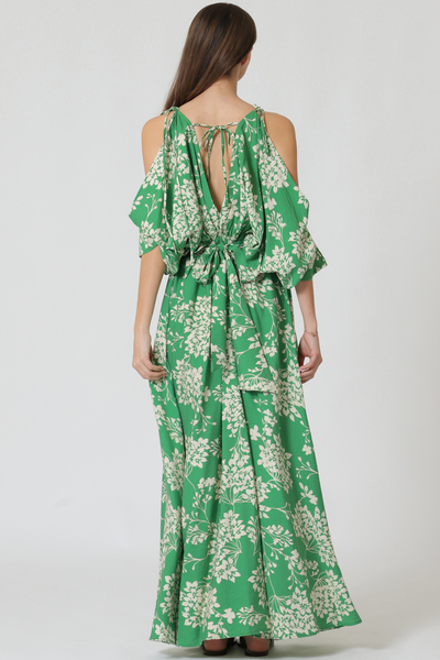 COLD SHOULDER KIMONO DRESS