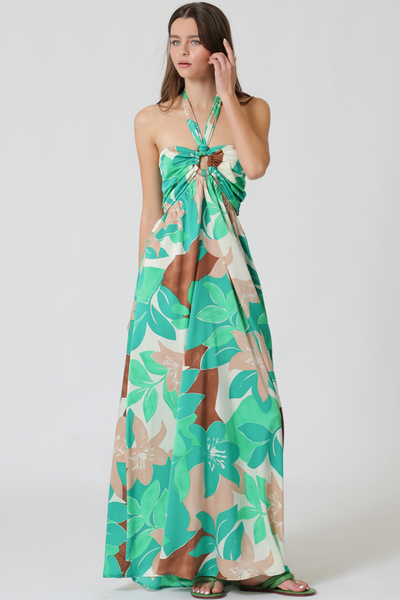 C.F TIE BAND MAXI DRESS