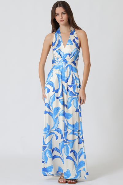 BACK NECK TIE HAULTER JUMPSUIT