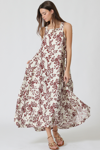 SQUARE NECK SLEEVELESS MAXI DRESS