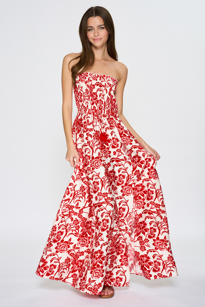 BUST SMOCKING  MAXI DRESS