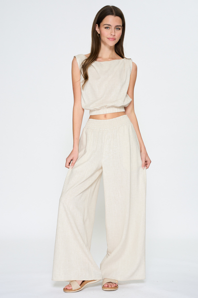 BOAT NECK TOP & LONG PANTS SET