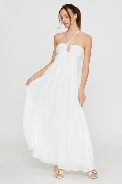HALTER TUBE RUCHED MAXI DRESS