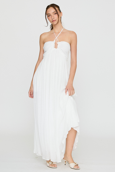 HALTER TUBE RUCHED MAXI DRESS