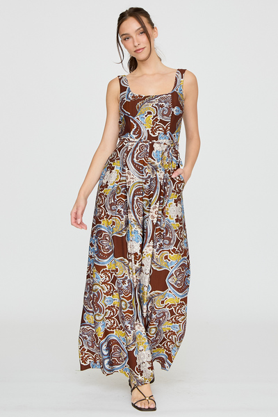 [REORDER] PAISLEY PRINT WIDE LEG JUMPSUIT