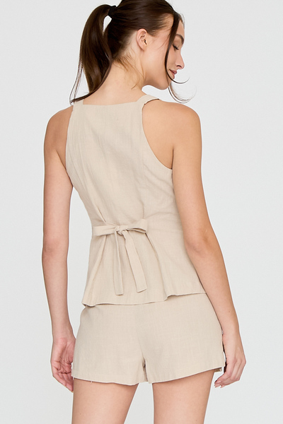 BUTTON FRONT VEST & SHORTS SET
