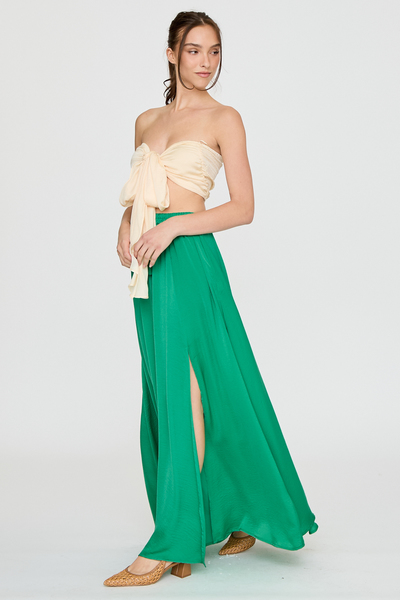 TIE FRONT TUBE TOP & MAXI SKIRT SET