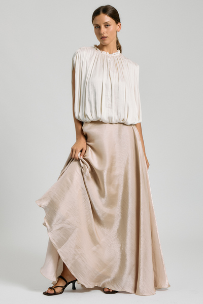 SATIN A-LINE MAXI SKIRT
