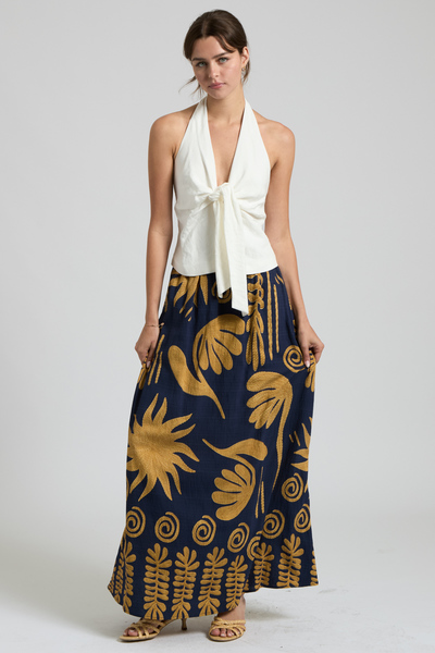 TROPICAL PRINT MAXI SKIRT