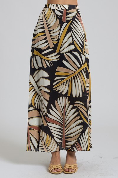 TROPICAL PRINT CHIFFON MAXI SKIRT