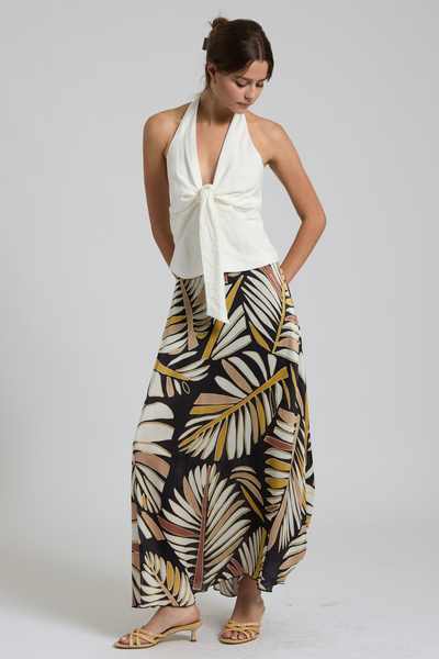 TROPICAL PRINT CHIFFON MAXI SKIRT