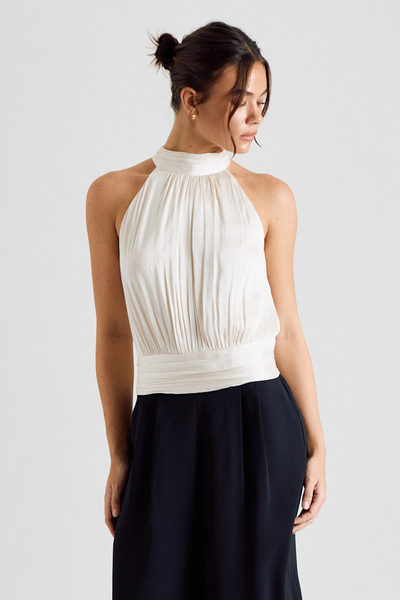 HALTER WIDE LEG PANTS SET