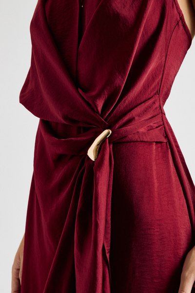 [NEW COLOR] HALTER OVERLAP MINI DRESS